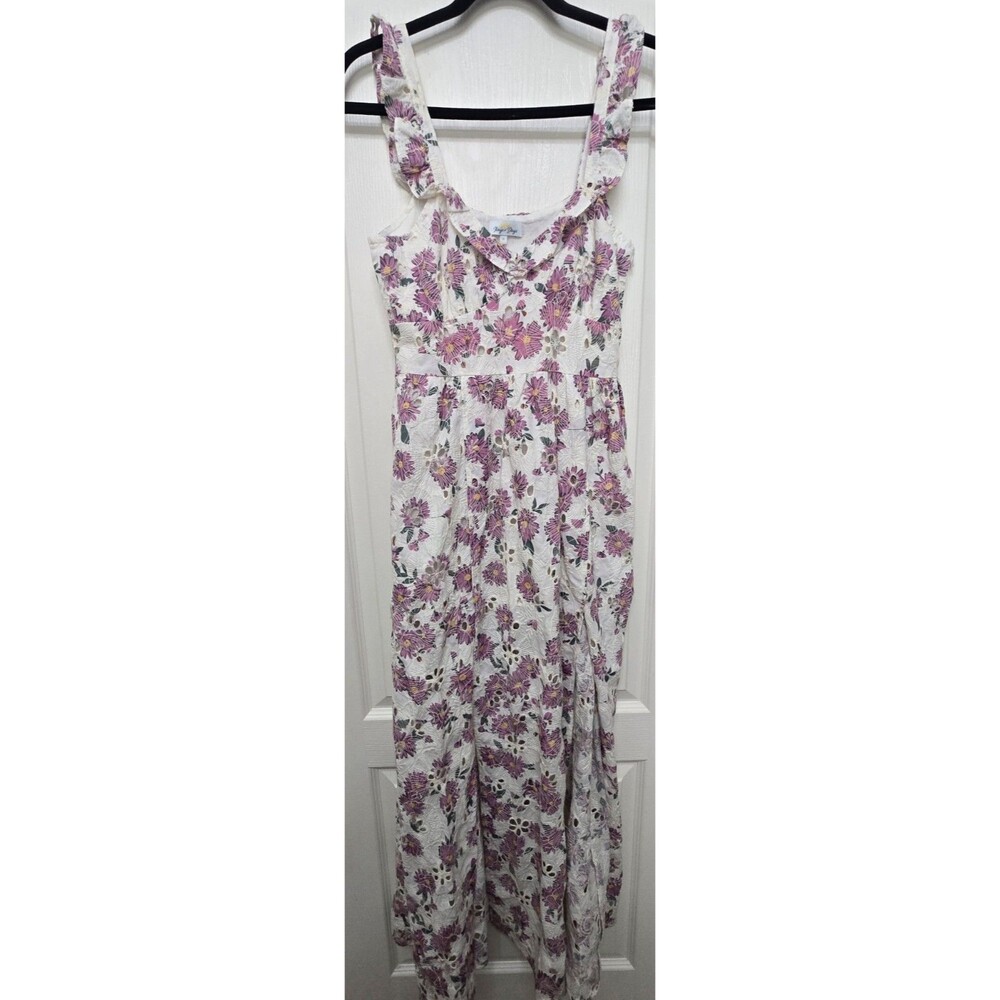 Rays for Days x REVOLVE Celeste Eyelet Maxi Dress SMALL Floral Periwinkle